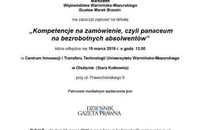 „Kompetencje na zamówienie, czyli panaceum na bezrobotnych absolwentów” – zaproszenie na wydarzenie