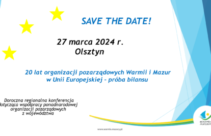 Regionalna konferencja 20 lat organizacji pozarządowych Warmii i Mazur w Unii Europejskiej – próba bilansu